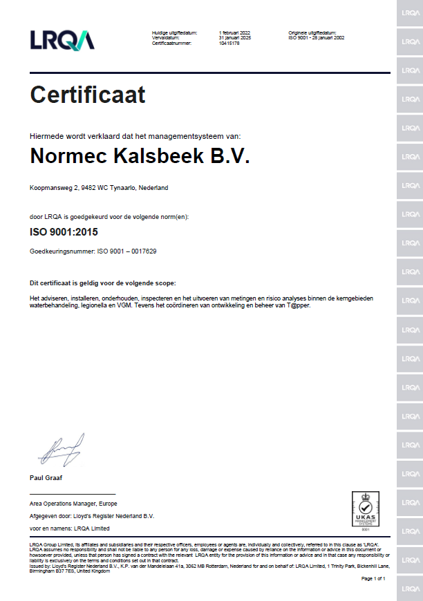 ISO 9001 certificaat nieuw NL